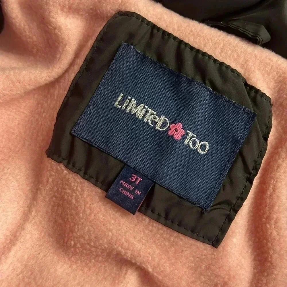 Black Limited Too Toddler Girl Puffer coat size 3T